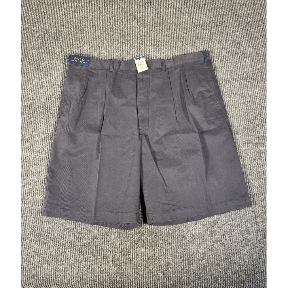 Polo Ralph Lauren Chino Shorts Men Size 44 Big 44B Navy Double Pleated 9